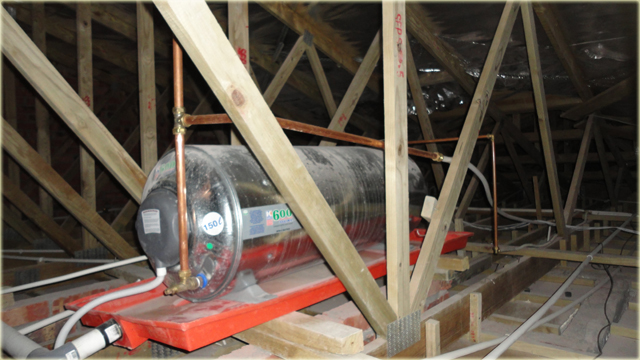 geyser installation in roof